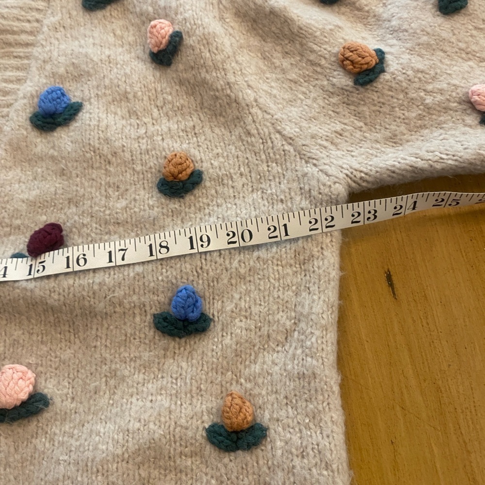 Zara Crochet Floral Knit Cardigan Cottagecore size M - Picture 10 of 16